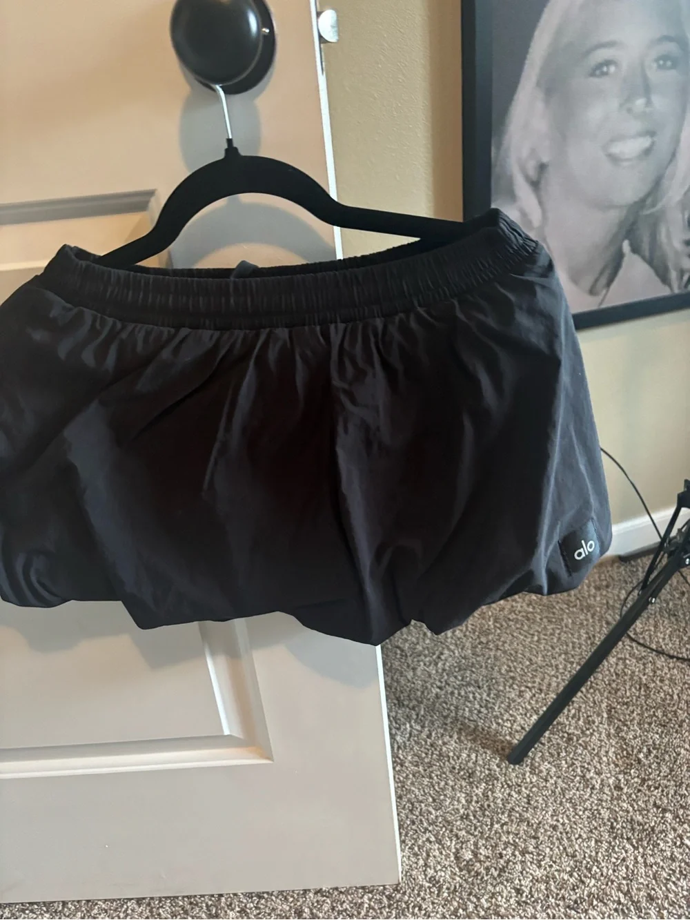 ALO Yoga Black Mini Skort with Elastic Waist